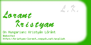 lorant kristyan business card