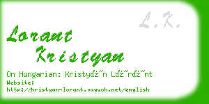 lorant kristyan business card